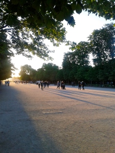 Jardin des Tuileries à Paris, 14 juillet 2016 vers 21h30